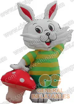 Little white rabbit inflatable moving cartoons for sale