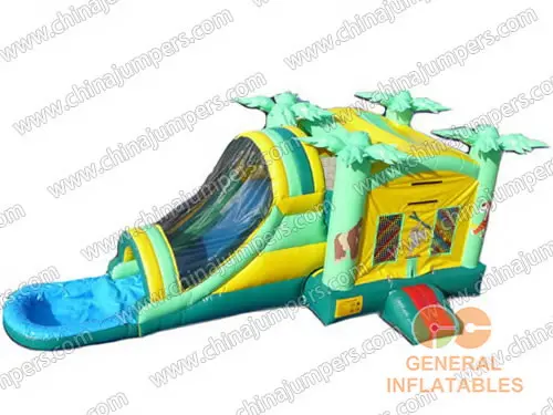 Tropical Area Inflatable Slide Combo