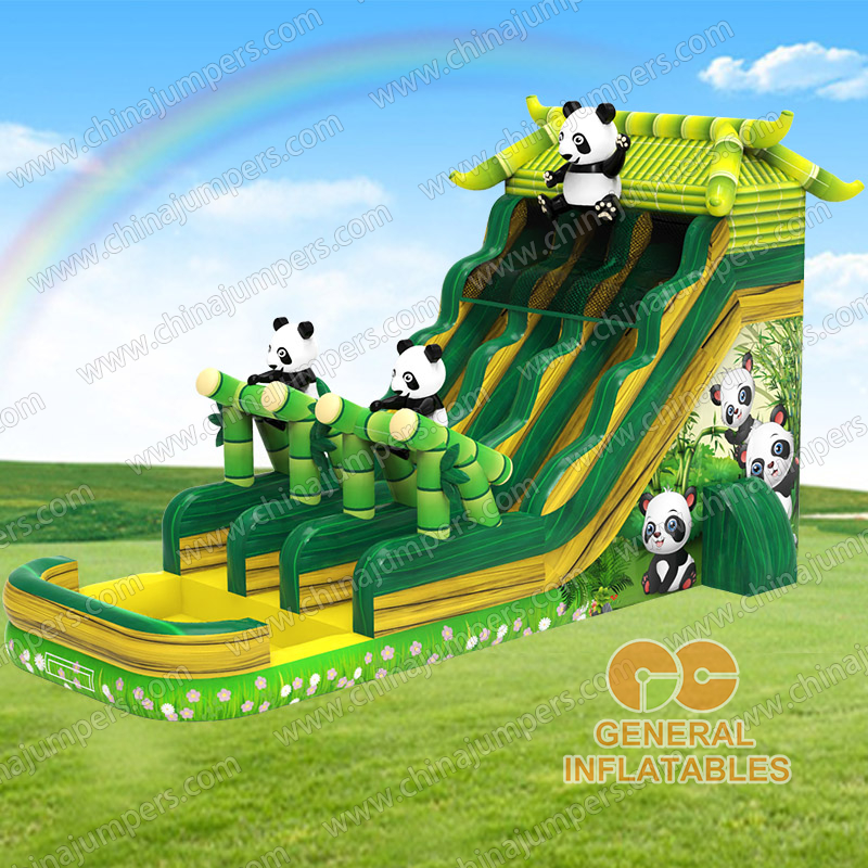 Panda Water Slide Dual Lane Inflatable Water Slides Products Chinajumpers